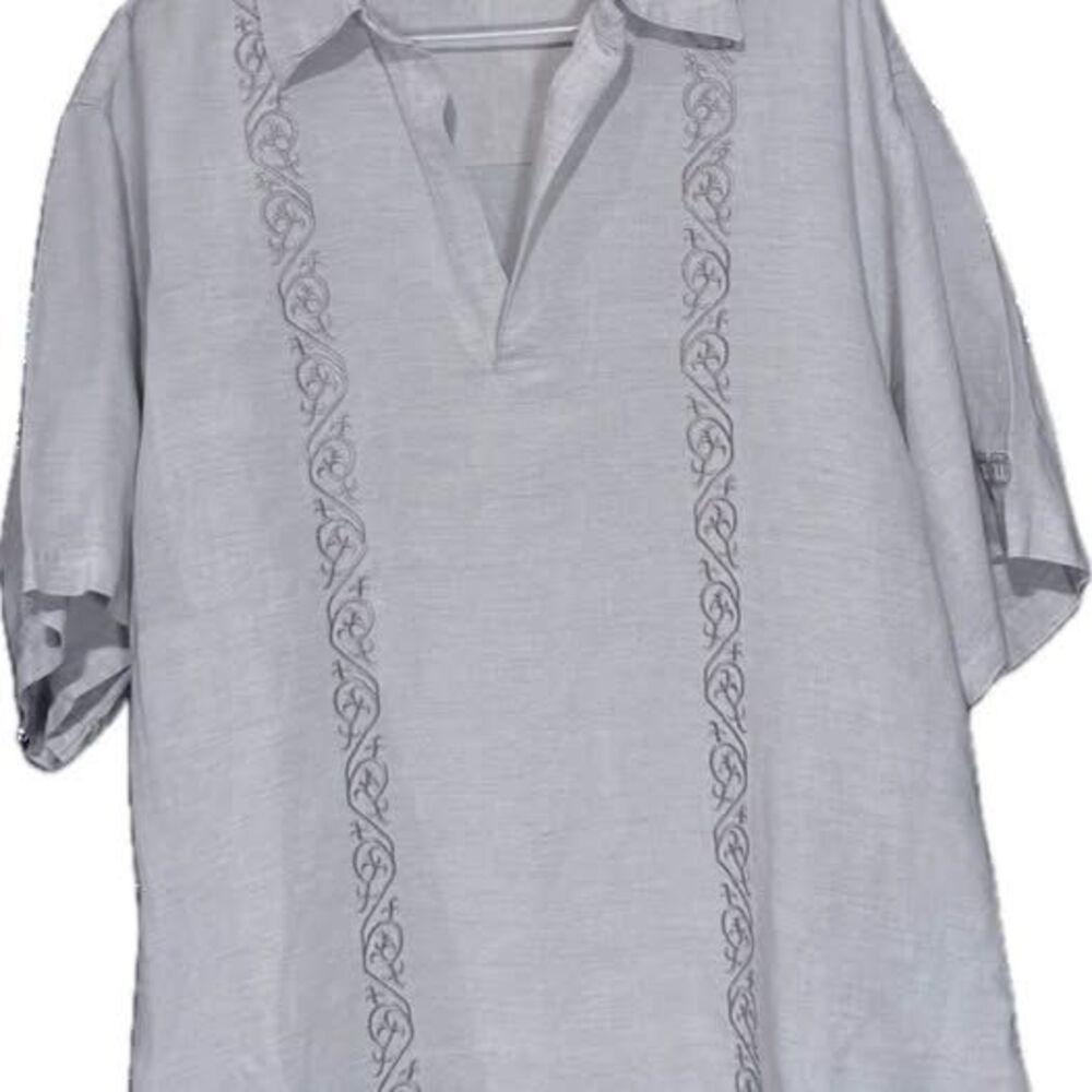Havanera Co. Mens Large Linen Blend Guayabera Shirt